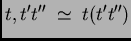 $\displaystyle \funtype {t_1,\ldots,t_n}{t} \;\simeq\; \funtype {t_1,\ldots,t_k}{(\funtype {t_{k+1},\ldots,t_n}{t})} \;\;\;k=1,\ldots,n-1$